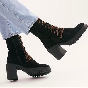 Free People Dylan Lace Up Boot in Black Size 36 EU Size 6 US